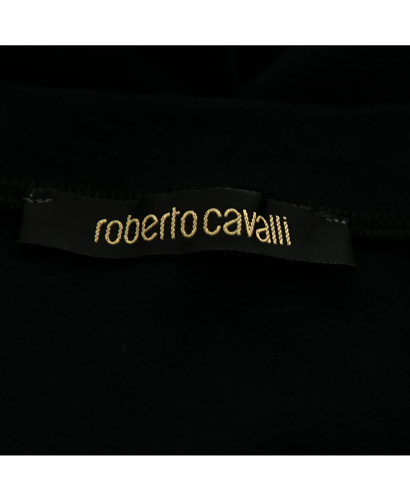 Pre-Owned Roberto Cavalli Women's Black Stretch Cotton Printed Tank Top