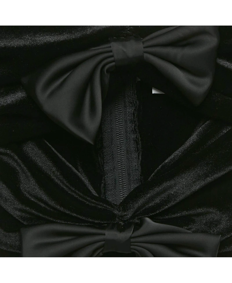 Pre-Owned Ronny Kobo Women's Black Velvet Bow Detail Top