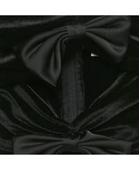 Pre-Owned Ronny Kobo Women's Black Velvet Bow Detail Top