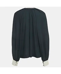 Pre-Owned Hermes Women's Pre-Owned Hermès Black Cotton & Lace Detail Top