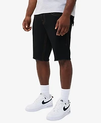 True Religion Men's Ricky Straight-Fit Horseshoe Detail Fray Hem Flap Shorts