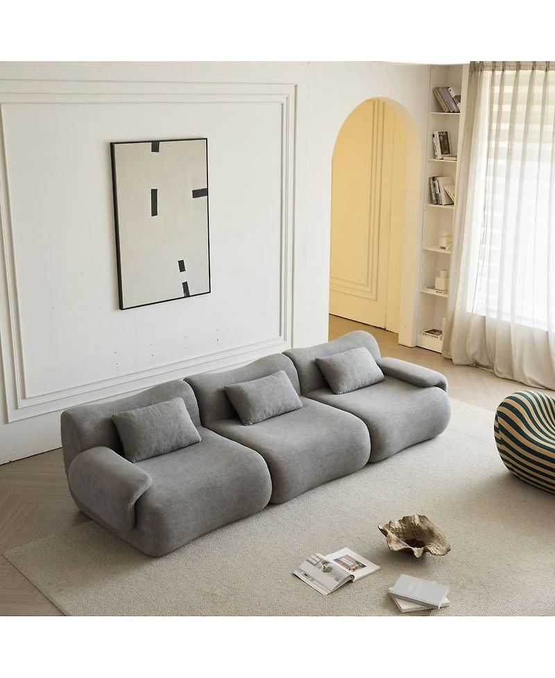 Streamdale Furniture High-Density Sponge Sherpa Fabric Modular Compression Sofa