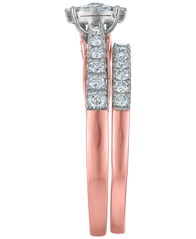 Macy's Diamond (3/4 ct. t.w.) Bridal Set Ring in 14k Two-Tone Gold