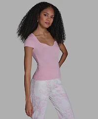 Bcbg Women's Sweetheart Neck Slim Fit Top