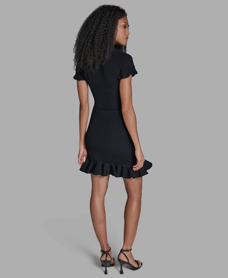 Bcbg Women's Ruffle Hem Pull-On Sweater Skirt