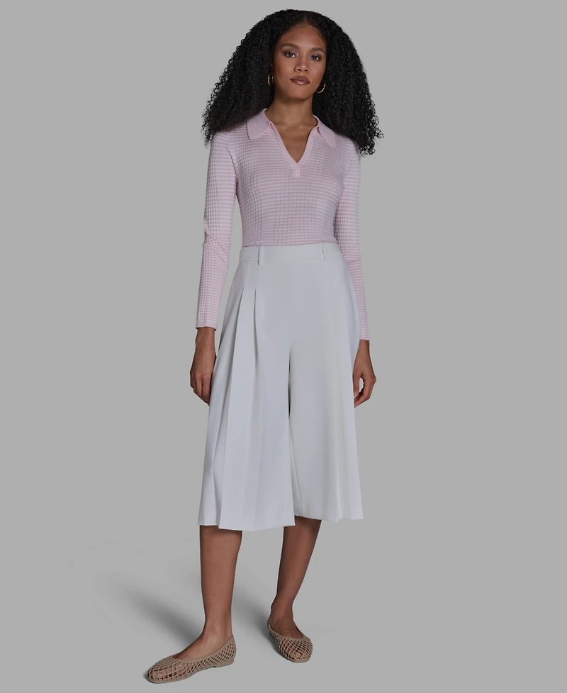 Bcbg Women's High-Rise Pleated Culotte Pants