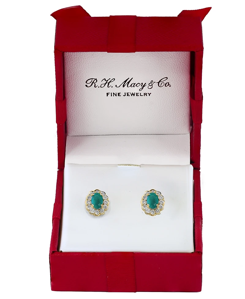 Effy Collection Sapphire (1-1/6 ct. t.w.) & Diamond (1/10 Earrings 14k White Gold (Also Available Ruby, Emerald)