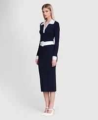 Avec Les Filles Women's Belted Sweater Dress