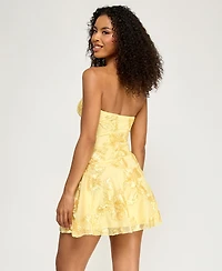 Alex & Sophia Women's Asymmetrical Strapless Dress