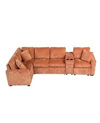 Streamdale Furniture L-shaped Convertible Sofa Bed Modular Sectional with Pull-Out