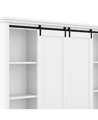 Streamdale Furniture Multifunctional entryway cabinet with sliding rails and tree design