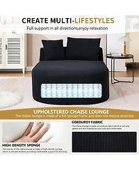 Streamdale Furniture 67.5" Indoor Corduroy Oversized Sleeper Sofa with Deep Seat Lounge