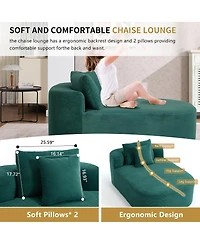 Streamdale Furniture 67.5" Chaise Lounge Indoor Corduroy Oversized Sleeper Sofa