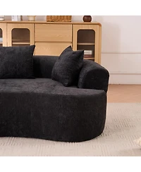 Streamdale Furniture Crescent-shaped self-inflating sofa, modern low-back design, deep cushions