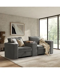 Hulala Home Buelow 88” Modern Storage Sofa With Charging Station And Middle Compartment