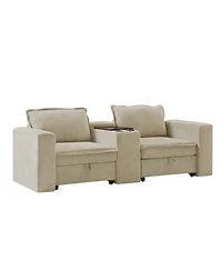 Hulala Home Buelow 88” Modern Storage Sofa With Charging Station And Middle Compartment