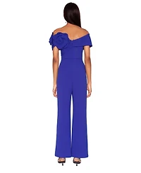White Tie by Shani Women's Floral Applique Off-The-Shoulder Jumpsuit