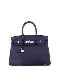 Pre-Owned HERMES Birkin 30 Handbag Verso Clemence with Palladium Hardware