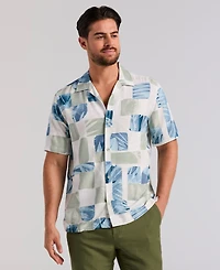 Cubavera Men's Water Color Tropical Geometric Short-Sleeve Shirt
