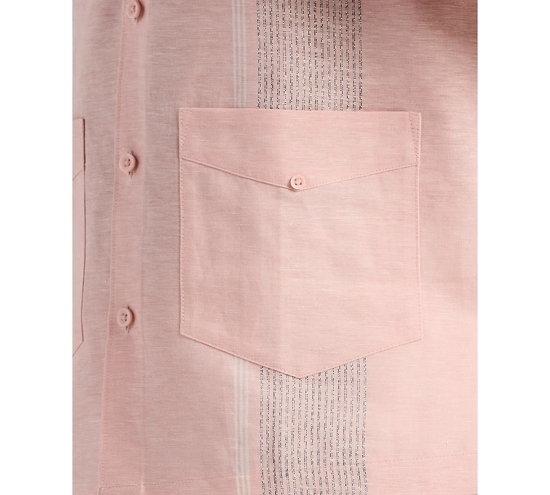 Cubavera Men's Cross Dye 2-Pocket Short-Sleeve Guayabera Shirt