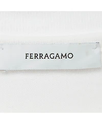 Pre-Owned Salvatore Ferragamo Women's White/red Leopard Print Cotton T-Shirt