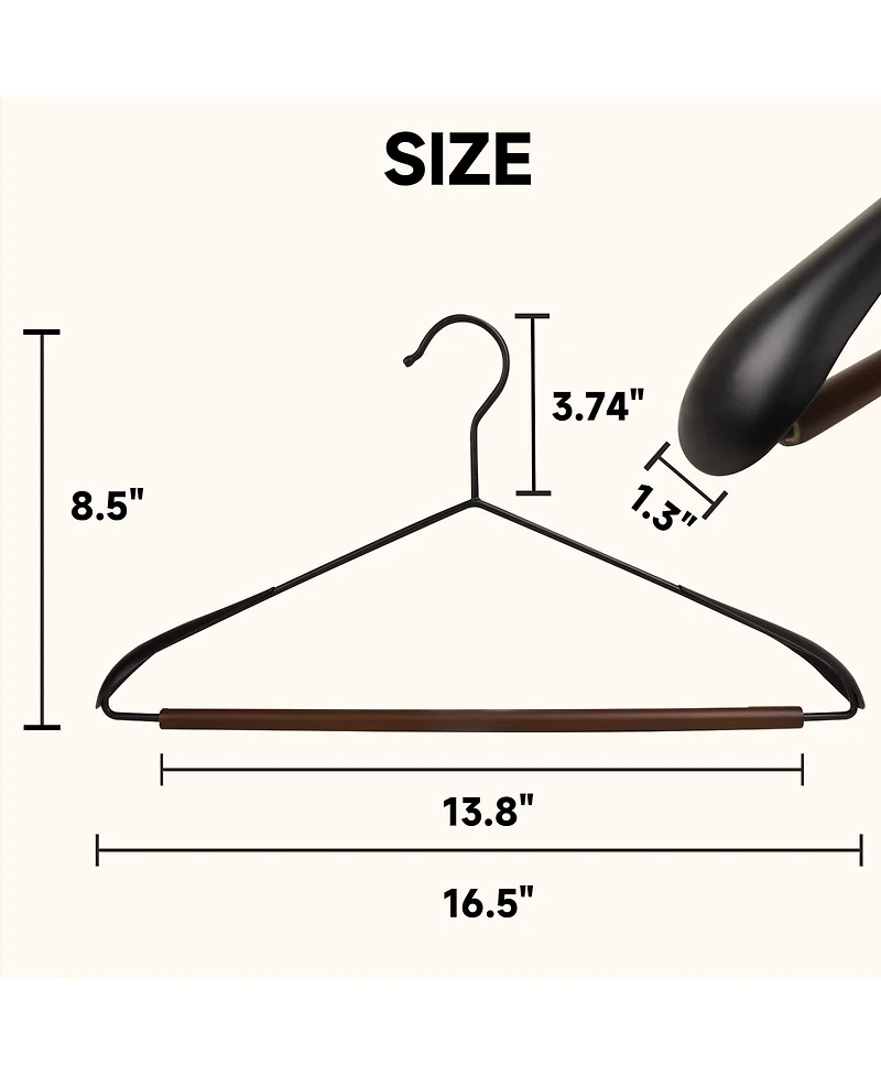 BP4U Asus 24-Pack Heavy Duty Metal Wide Shoulder Suit Hangers with Pants Bar