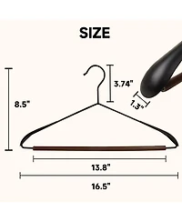 BP4U Asus 24-Pack Heavy Duty Metal Wide Shoulder Suit Hangers with Pants Bar