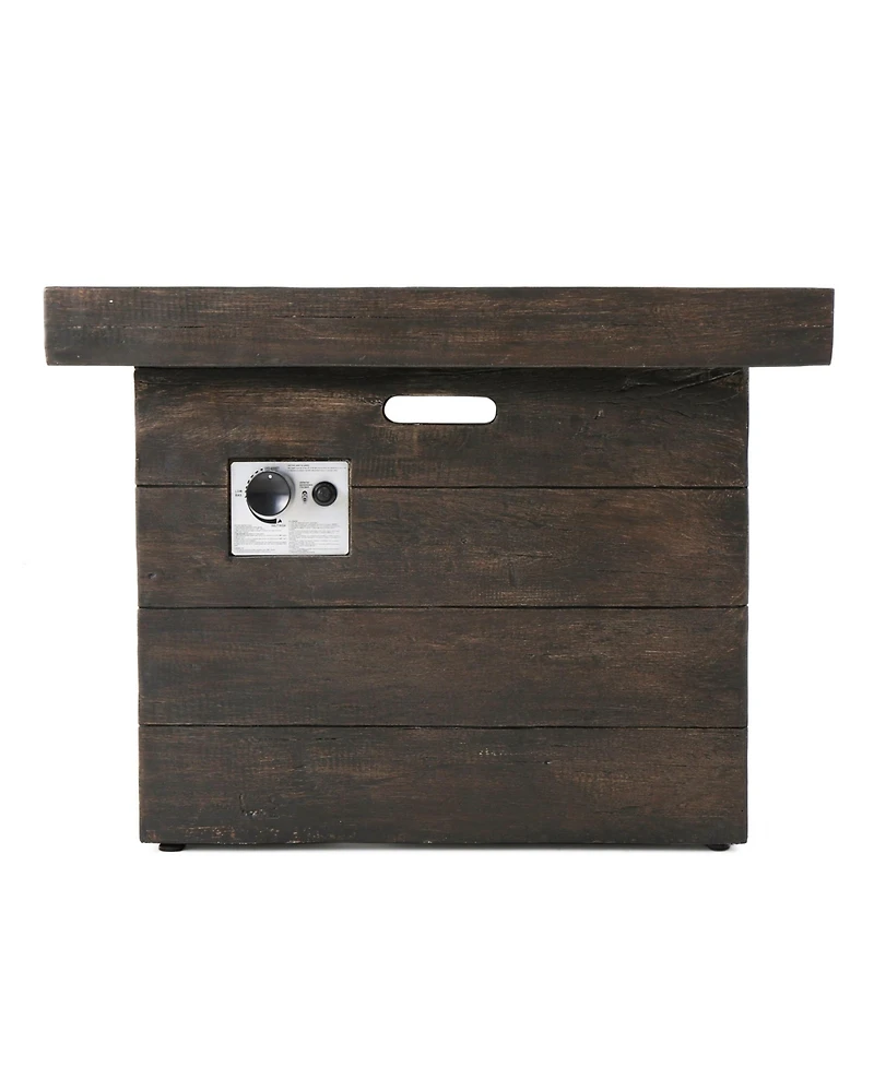 Flynama 32 Inch Square Mgo Fire Pit Wood Pattern 40000 Btu Outdoor Propane Fire Table