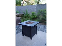 Flynama 28 Inch Square Outdoor Propane Fire Pit Table 50000 Btu Csa Certified Charcoal Texture Rattan Weave Grain