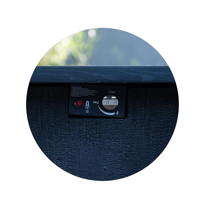 Flynama 43.7 Inch Square Outdoor Propane Fire Pit Table 50000 Btu Csa Certified Charcoal Grain 44W x25H