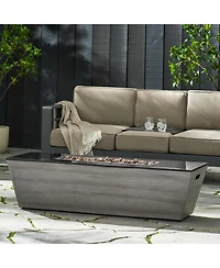 Fire Pits & Outdoor Heaters 56 Inch Rectangle MgO Fire Pit 50000 Btu Propane with Sleek Ceramic Top for Outdoor Patio Backyard