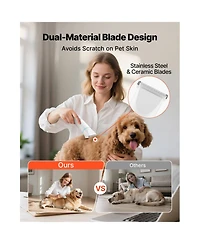 Aostirmotor Pro Low-Noise Grooming Kit: 4-in-1 Cordless Clipper, Nail Grinder & 6 Combs for Dogs & Cats