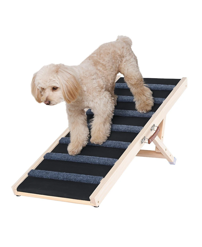 Aostirmotor Foldable Wooden Dog Ramp for Bed & Couch