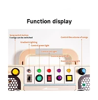Bruce & Shark Interactive Light & Sound Busy Board for Toddlers, Montessori Toy with 5 Musical Switches & Games