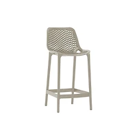 Meridian Furniture Mykonos Taupe Outdoor Patio Stool, Set of 4