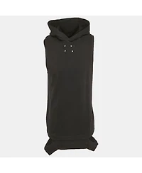 Pre-Owned Givenchy Men's Black Cotton Distressed Sleeveless Hoodie
