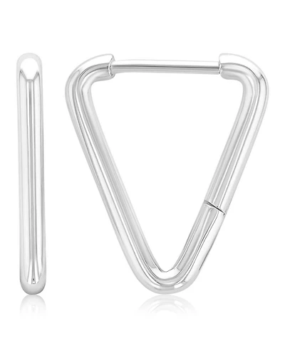 Roxy Waterproof Platinum 18mm Triangle Huggie Earrings