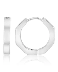 Roxy Waterproof Platinum 17mm Octagon Huggie Earrings