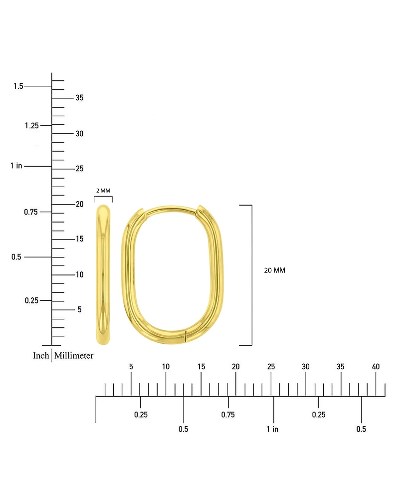 Roxy Waterproof Yellow 20mm Oval Hoop Earrings