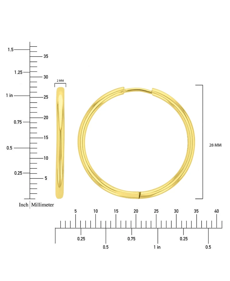 Roxy Waterproof Yellow 28mm Hoop Earrings