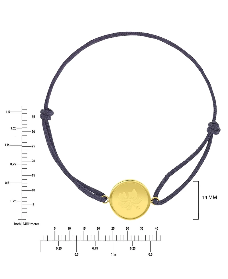 Roxy Waterproof Yellow Hibiscus Adjustable Bracelet