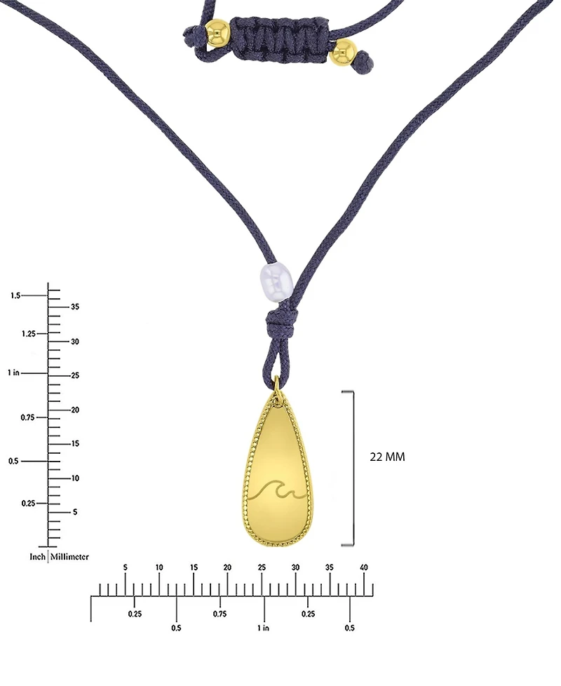 Roxy Waterproof Yellow Wave Pearl Adjustable Necklace