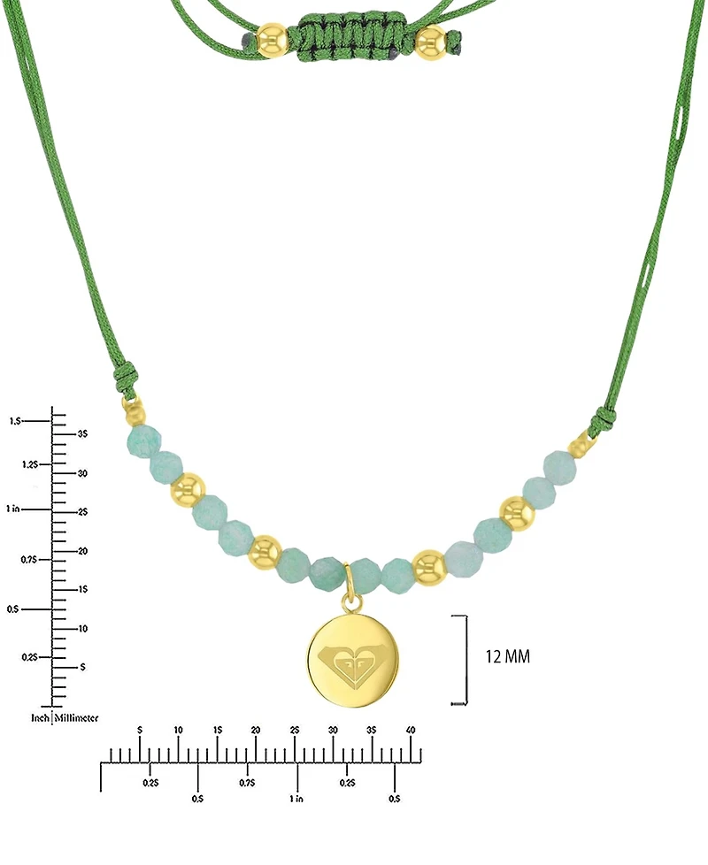 Roxy Waterproof Yellow Heart Green Aventurine Adjustable Necklace