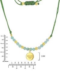 Roxy Waterproof Yellow Heart Green Aventurine Adjustable Necklace