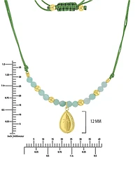 Roxy Waterproof Yellow Palm Tree Green Aventurine Adjustable Necklace