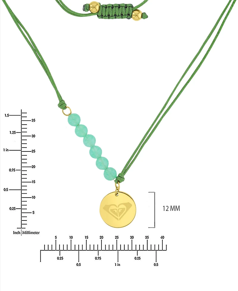 Roxy Waterproof Yellow Heart Green Aventurine Adjustable Necklace