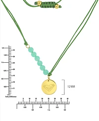 Roxy Waterproof Yellow Heart Green Aventurine Adjustable Necklace