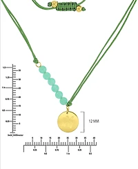 Roxy Waterproof Yellow Hibiscus Green Aventurine Adjustable Necklace