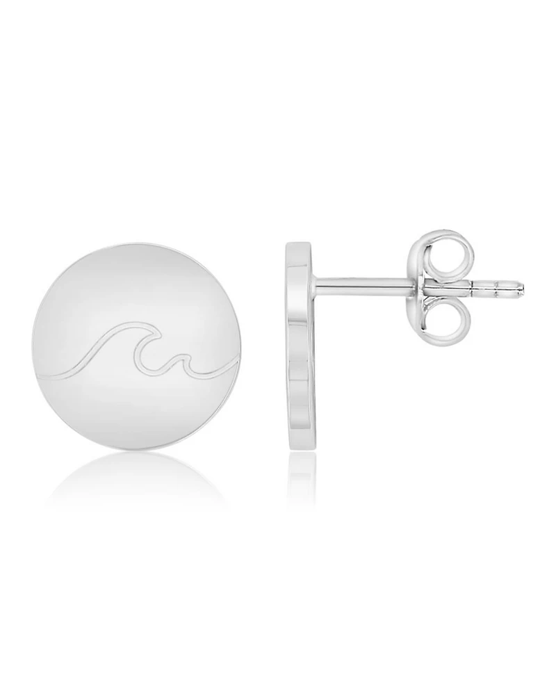 Roxy Waterproof Yellow 12mm Heart Wave Stud Earrings