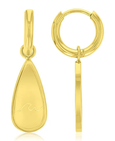 Roxy Waterproof Yellow 29mm Wave Huggie Earrings
